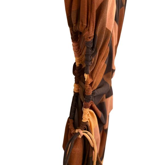 A.L.C. Amira Cutout Ruched Color-block Stretch-silk Dress - Picture 5 of 12